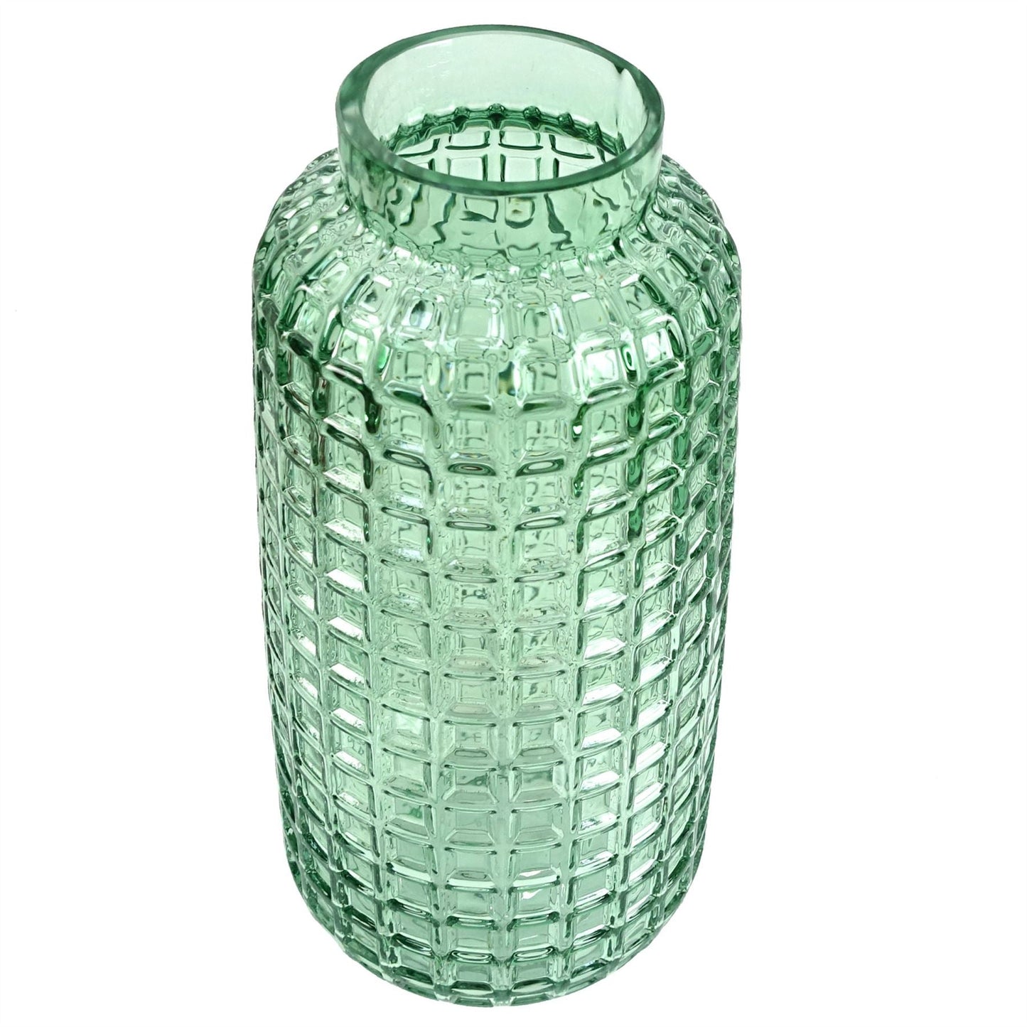 Glass Vase Green Cube Glass Vase 30cm-2