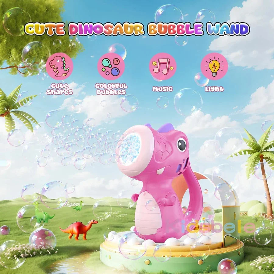 Dinosaur Bubble Machine Fun Music Light Bubble Maker Toy