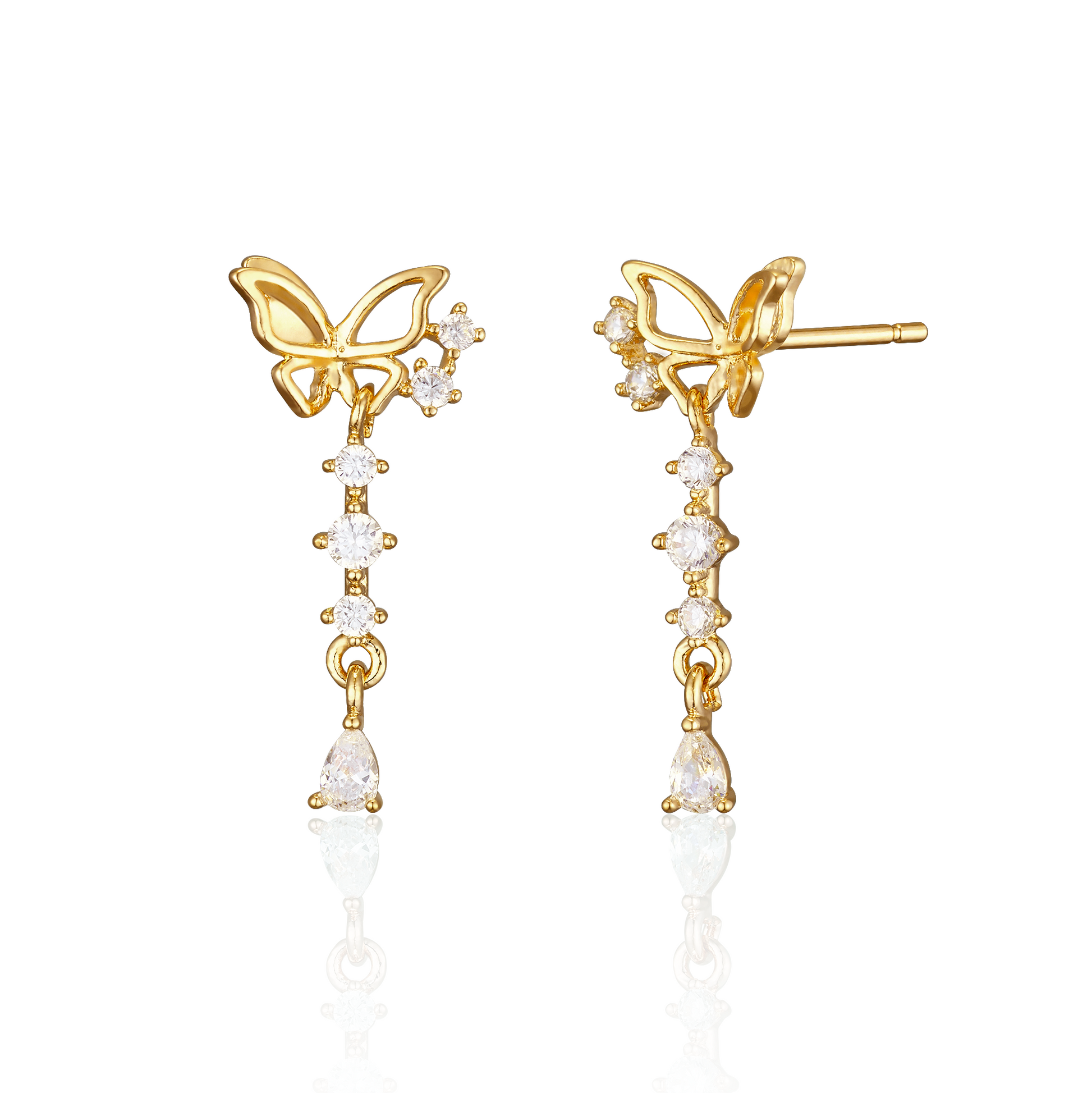 Butterfly drop earrings-5