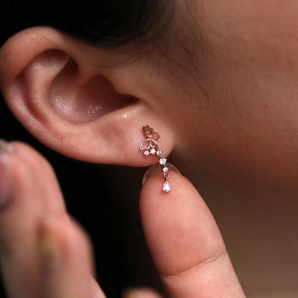 Butterfly drop earrings-2