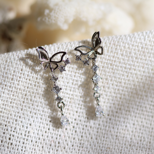 Butterfly drop earrings-0