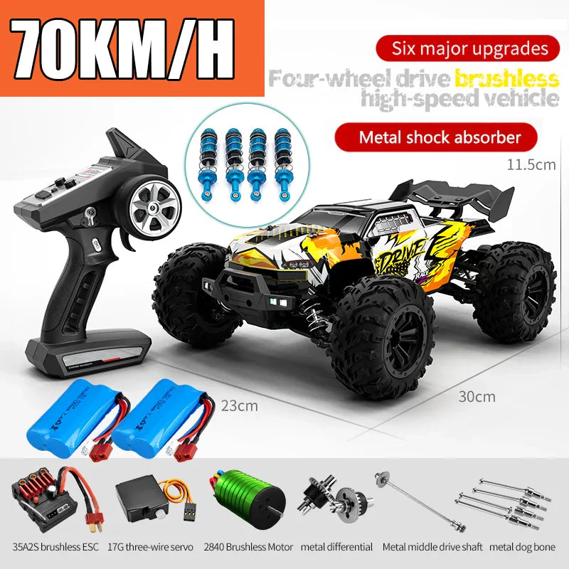 High-Speed 4x4 RC Monster Truck with LED Lights - 70KM/H Adventure-8