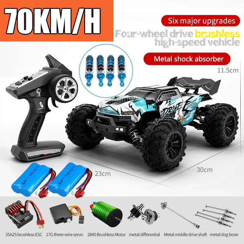 High-Speed 4x4 RC Monster Truck with LED Lights - 70KM/H Adventure-6