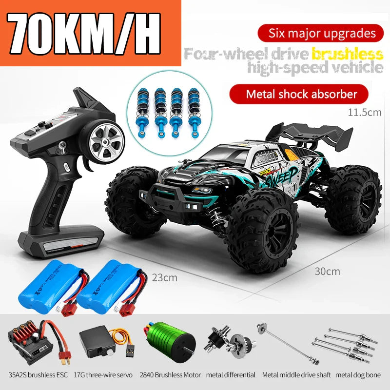 High-Speed 4x4 RC Monster Truck with LED Lights - 70KM/H Adventure-14
