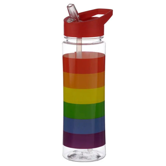 Reusable Rainbow 550ml Water Bottle with Flip Straw