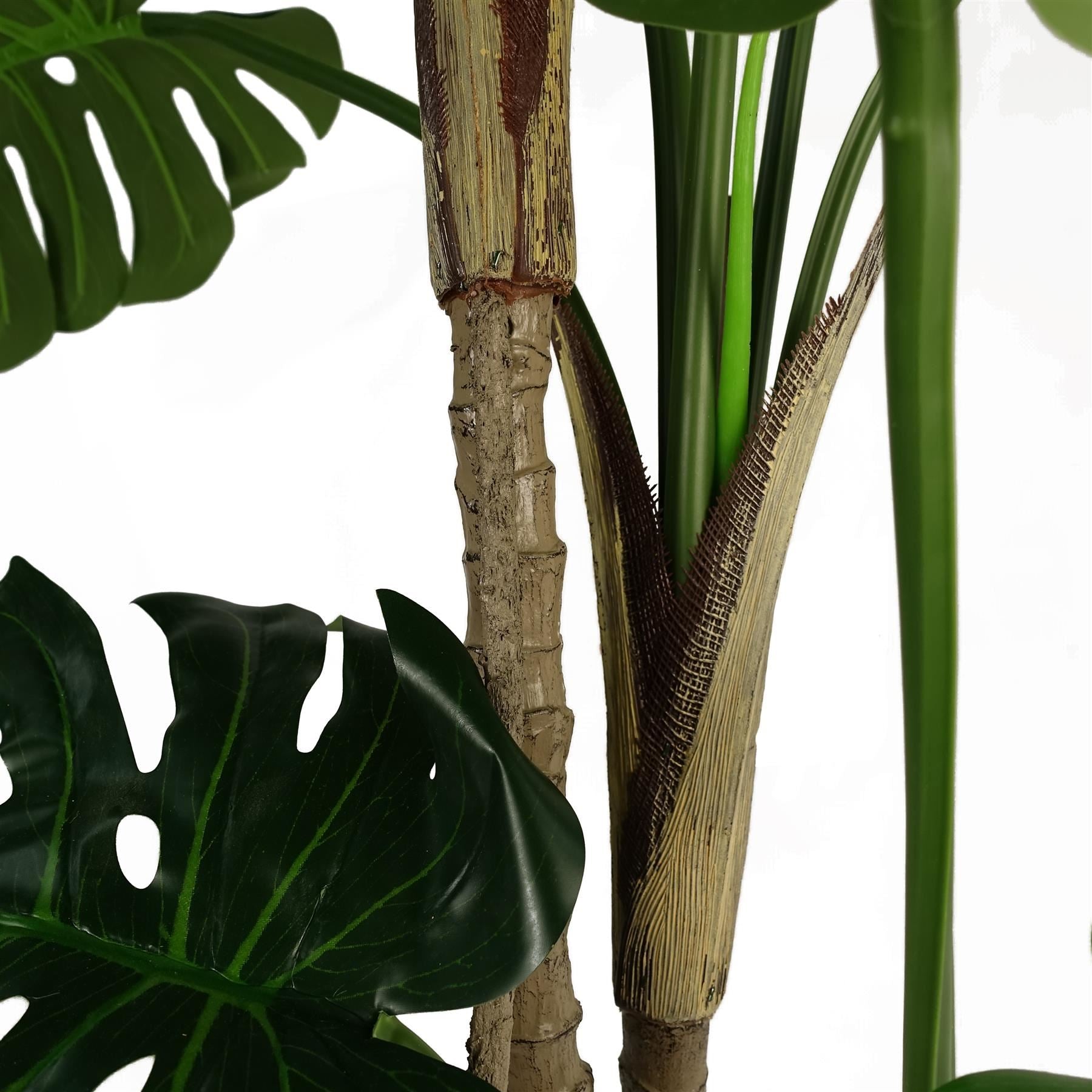 Artificial Monstera Plant 150cm Luxury Cheese Plant Tall Copper Metal Planter-3