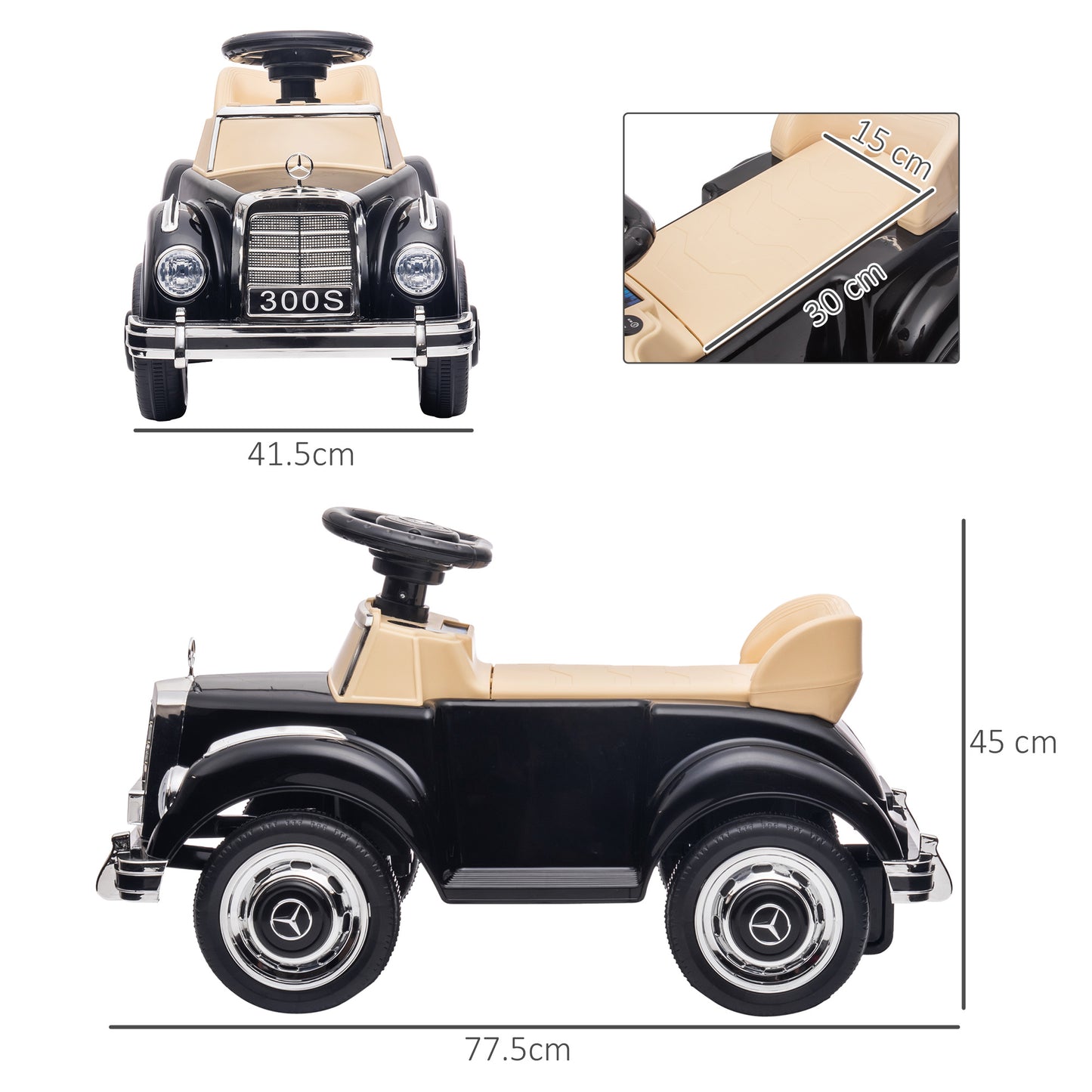 Foot to Floor Ride on Sliding Car Mercedes-Benz 300S Licensed for 18-48 months | AIYAPLAY